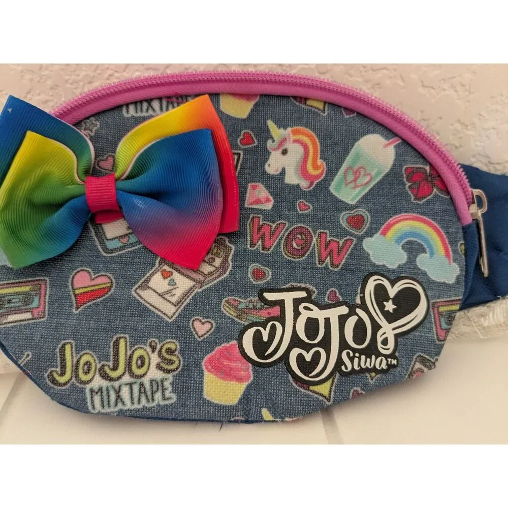 Jo Jo Siwa Fanny Pack - Jo Jo's Mix Tape - Pink Blue Rainbow Unicorn